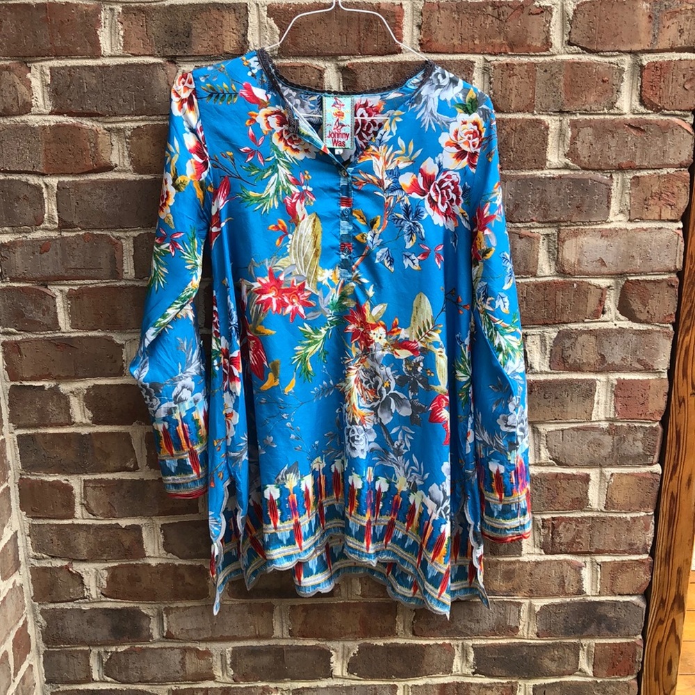 Womens Johnny Was silk tunic. Excellent condition. Size small